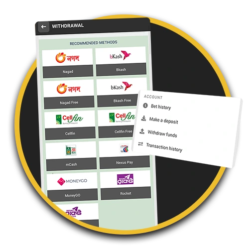 Familiarise yourself with all available methods of funding your account at Melbet mobile app.