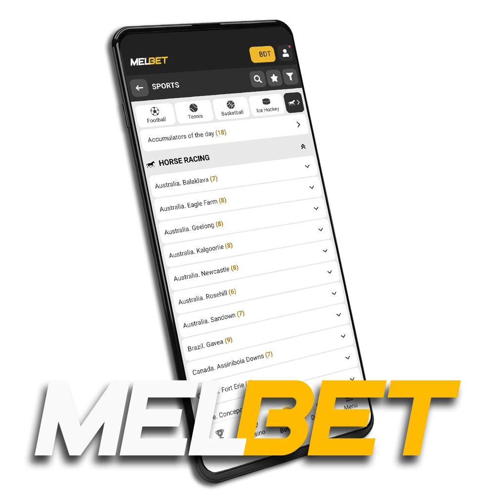 Discover the possible odds for horse racing at the Melbet bookmaker.