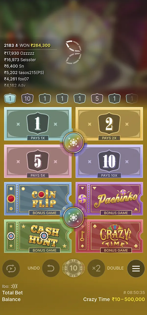 Place a bet on Crazy Time and win at Melbet Casino.