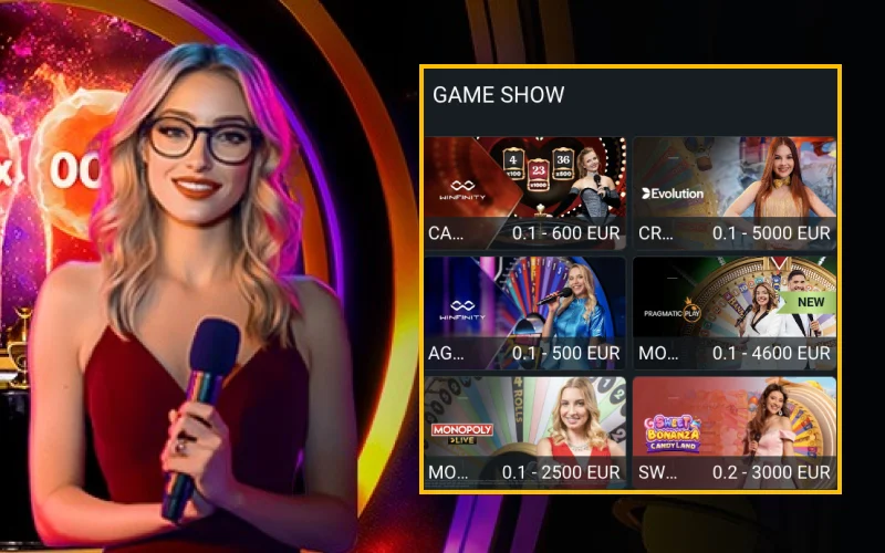 The Live Game Show on Melbet offers many games where you can have fun and win big cash prizes.